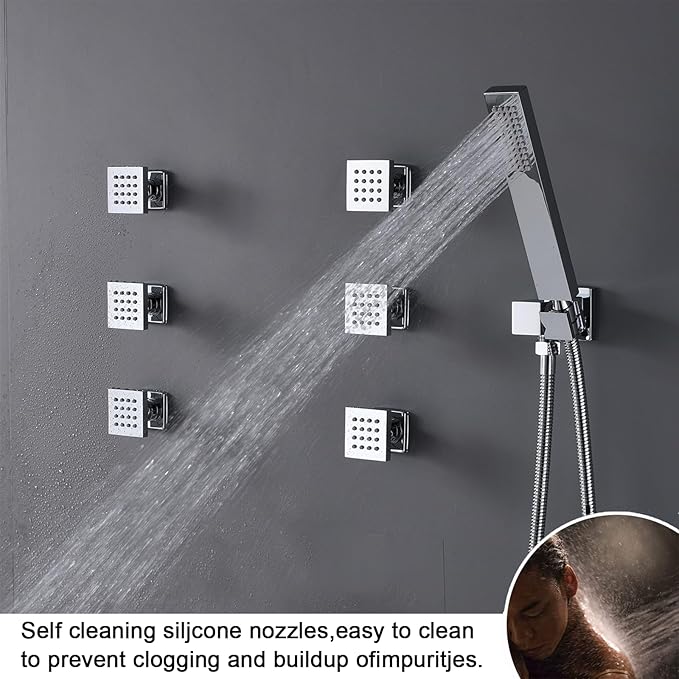 KATAIS Digital Tempreature Display Full Body Shower System Wall Mounted 8 Inch - Image 4