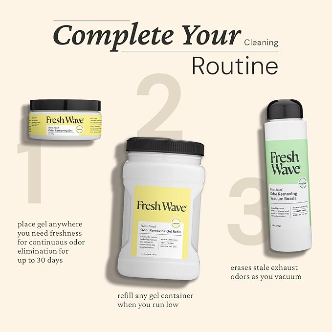 Fresh Wave Lemon Odor Removing Gel, 7 oz., Natural Plant-Based Odor Eliminator - Image 6