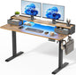 Electric Standing Desk with Drawers, 55 Inch Height Adjustable Desk with Power by Unknown
