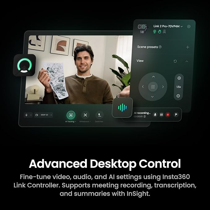 Insta360 Link 2 Pro – 4K PTZ Webcam - Image 8