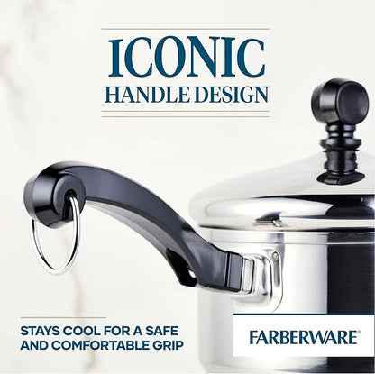 Farberware Classic Stainless Steel 1-Quart Covered Straining Saucepan - Image 6