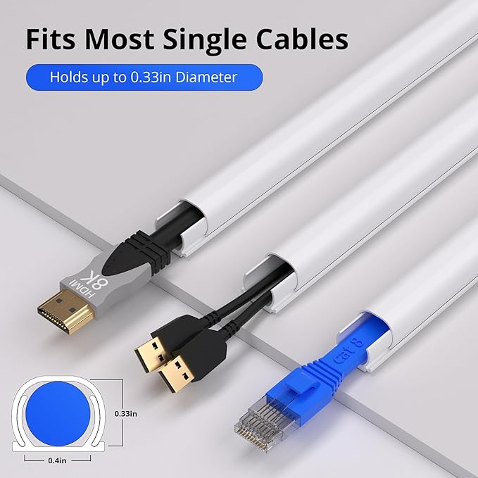 ZhiYo 85in Cord Hider for One Wire, Self-Adhesive Cord Covers for Wires on Wall - Image 2