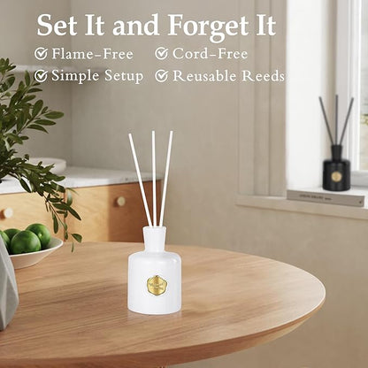 XEPTLE Reed Diffuser Set, 7.04 oz Creamy Gardenia Scent Diffuser - Image 5