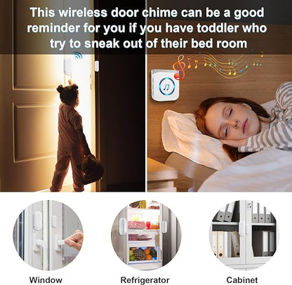 Door Chime, SanJie Wireless Door Sensor Chime When Door Opens, Door Entry Alarm - Image 3