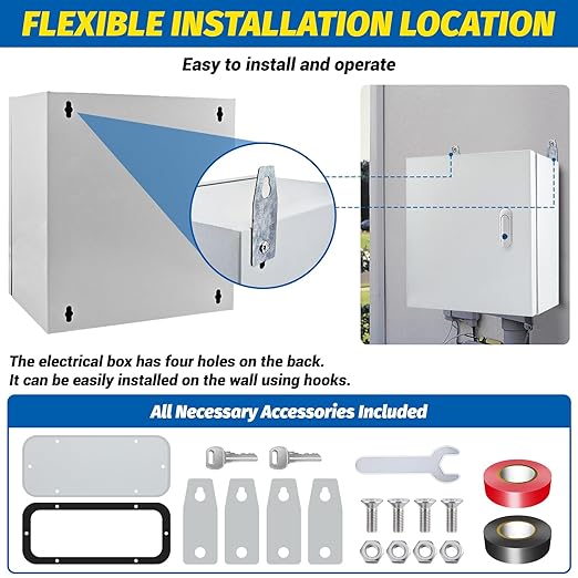 Electrical Box 12 x 12 x 8'' Steel Electrical Junction Box，NEMA 4X Steel - Image 8