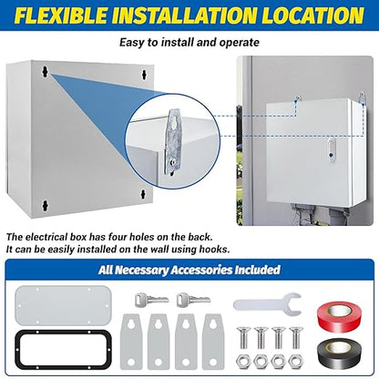 Electrical Box 12 x 12 x 8'' Steel Electrical Junction Box，NEMA 4X Steel - Image 8