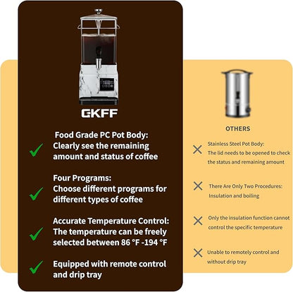 Coffee Urn Commercial Coffee Maker, 10 L 65 Cups, Transparent Electric - Image 5