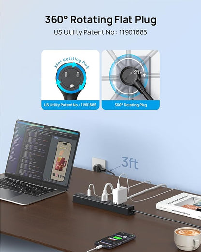 TROND 360° Rotating Plug Surge Protector, Power Strip - Image 4