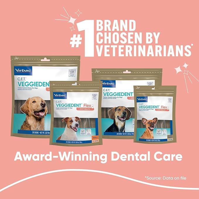 Virbac C.E.T. VEGGIEDENT Flex Tartar Control Chews - Image 3