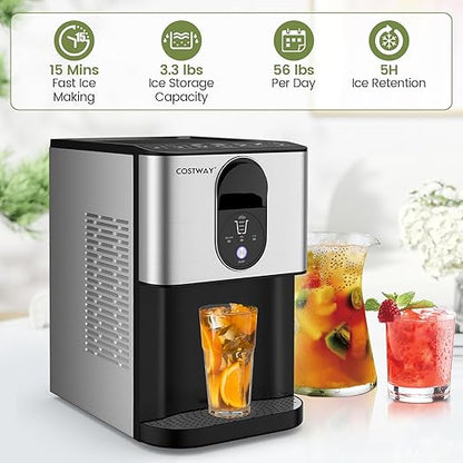 COSTWAY Self Dispensing Nugget Ice Maker Countertop, 56 Lbs/24H Soft Chewable - Image 4