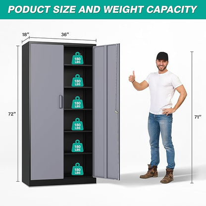 SISESOL Wide & Deep Metal Storage Cabinet - Image 3