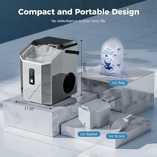 AGLUCKY Nugget Ice Maker Countertop, Portable Crushed Ice Maker Machine - Image 5