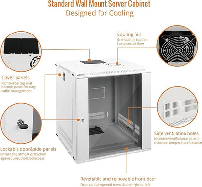 Tecmojo 12U Wall Mount Rack Network Cabinet - Image 3