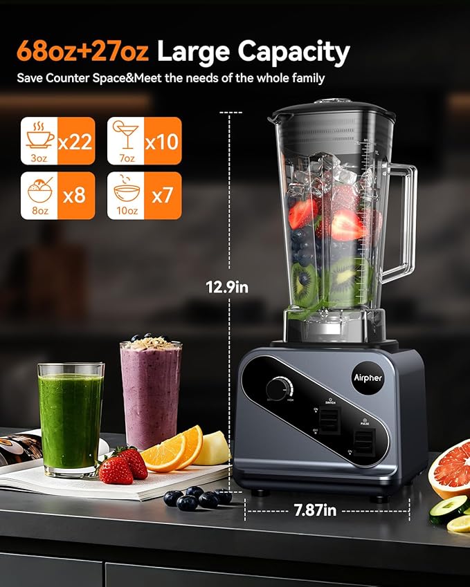 Blenders for Smoothies, 2000W Professional Blender, 68oz Large Capacity - Image 3