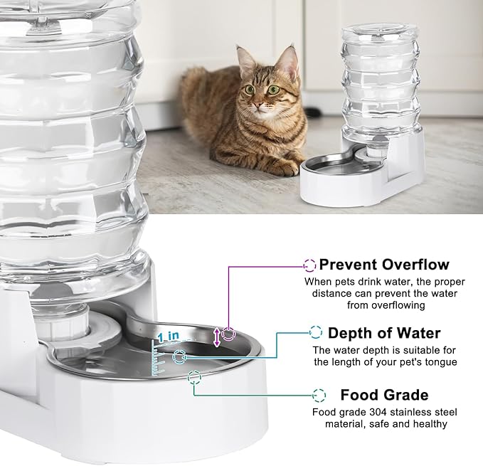 RIZZARI Pet Water Bowl Dispenser: 4L Large Capacity Automatic Stainless Steel - Image 6