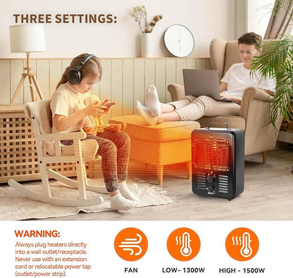 Milkhouse Space Heater, 1300W/1500W Electric Heater - Image 5