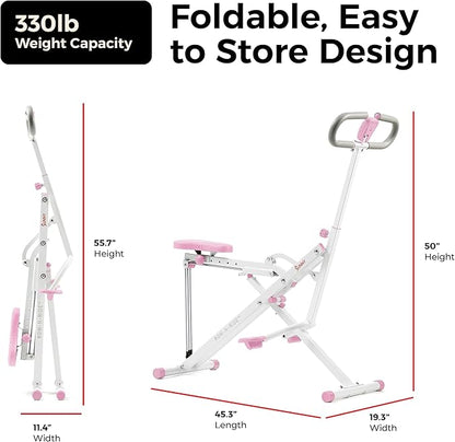 Sunny Health & Fitness Smart Row-N-Ride Glute & Leg Trainer, Foldable Squat - Image 6