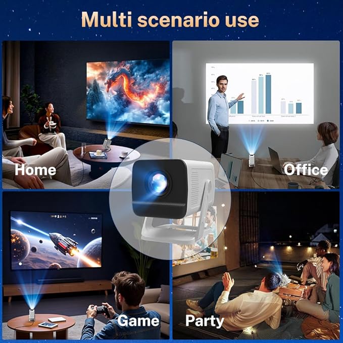Mini Projector with WiFi 6 and Bluetooth 5.4 Built-in Apps Portable Projector - Image 11