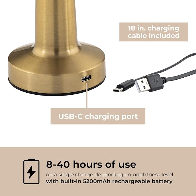 Radiance LED Cordless USB-C Re-Chargeable Desk Lamp, 5200mAh Battery Operated - Image 7