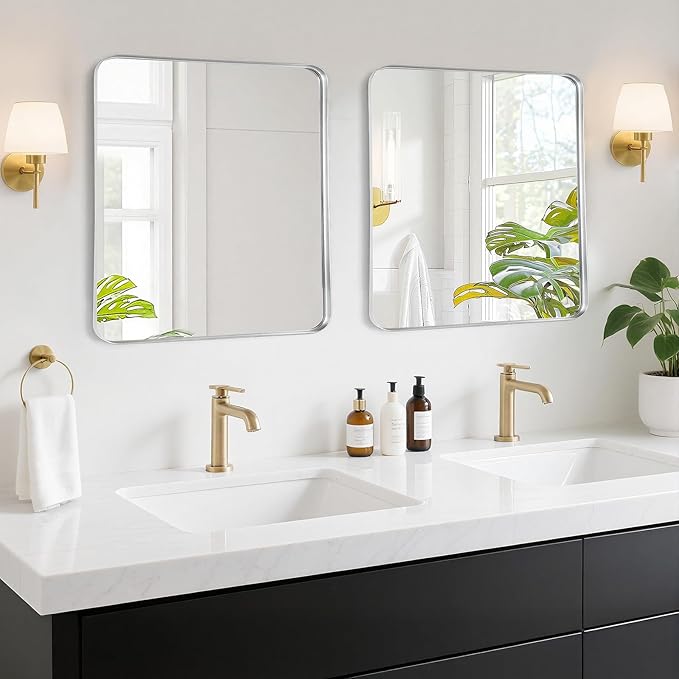 Fabuday Silver Wall Mirror for Bathroom - Image 2