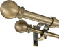 Antique Bronze Double Curtain Rods 36-72 Inch,1’’Front and 5/8’’Back Double Drapery Rod with Small Round Ball and Aluminum Brackets, Adjustable Dual Window Rod for Sheer/Blackout Curtains