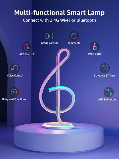 Lepro TB2 AI Smart Table Lamp, RGB+IC Addressable LED Lamps Alexa Google Home - Image 8