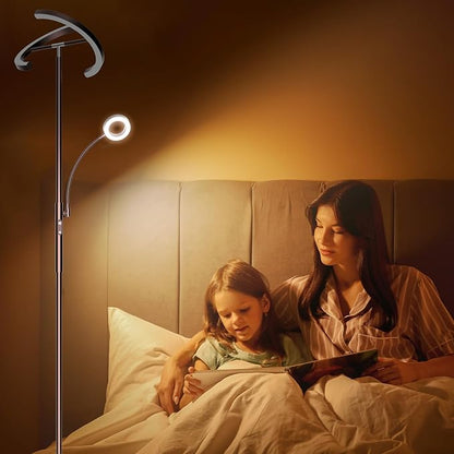 SIBRILLE 2-in-1 Brown LED Floor Lamp - Image 7