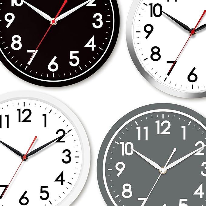 AKCISOT Wall ClockModern Black Silent Non Ticking Wall Clocks Battery Operated - Image 7