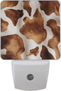 Pigsaly Led Night Light Animals Brown Cow Skin Night Light Plug in Wall Lamp by Pigsaly