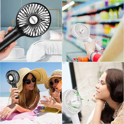 Miady 2-Pack Upgraded 5000mAh Portable Handheld Fan 3 Speed Mini USB Strong - Image 6