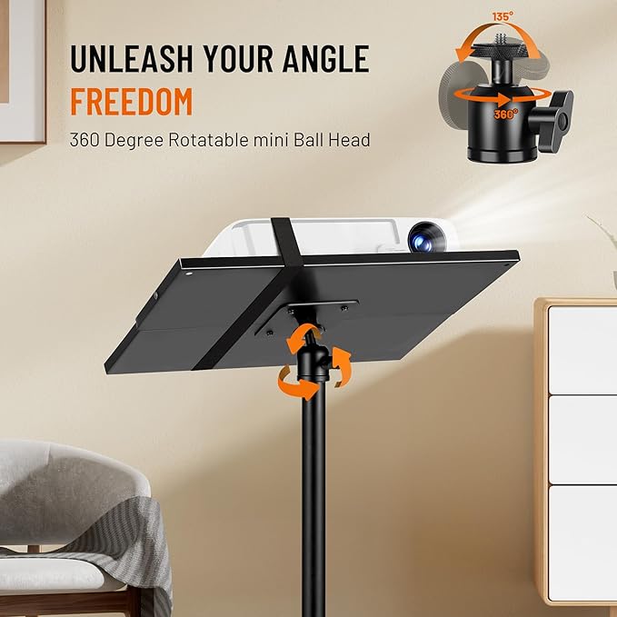 CAHAYA Projector Tripod Adjustable Height: 35.4to 51.2In Foldable Heavy Duty - Image 4