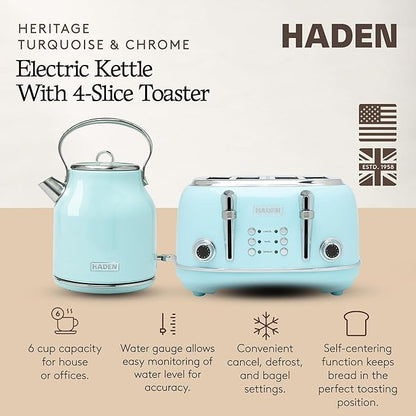 Haden Heritage 4 Slice Wide Slot Stainless Steel Toaster Bundled - Image 2