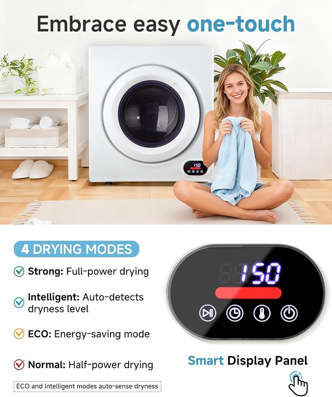 2.65 Cu.Ft Portable Clothes Dryer - 1400W Clothes Dryer - Image 3