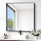 Black Bathroom Mirror, 30x30 Inch Rectangular Framed Mirror, Large Wall Mounted by Unknown