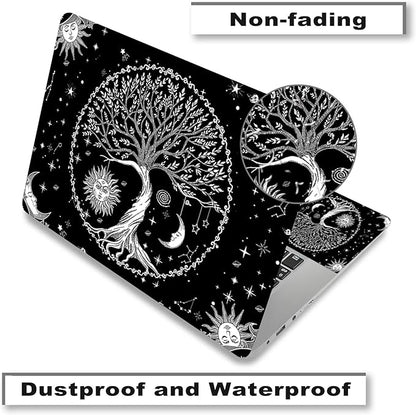 Laptop Skin Sticker Decal, Waterproof Removable, Moon & Sun & Stars - Image 4