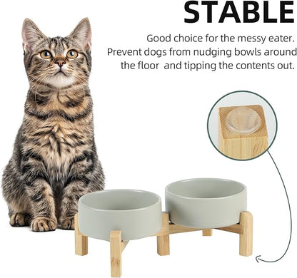 Ceramic Raised Double Bowls Set - Image 7