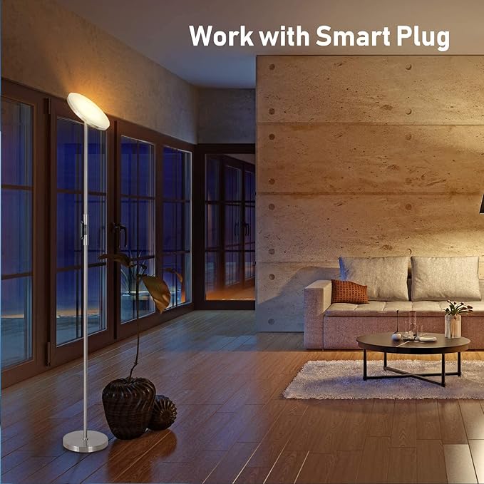 Floor Lamp, 30W/2400LM Sky LED Modern Torchiere 3 Color Temperatures Super - Image 3