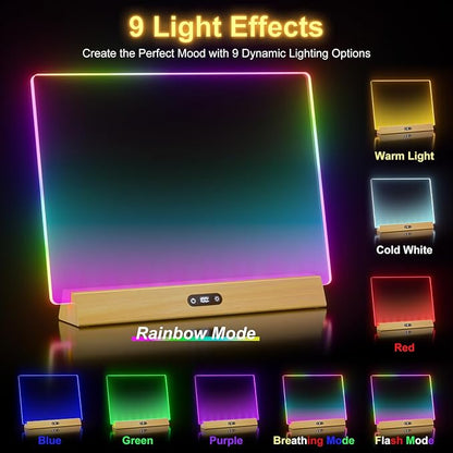 LED Note Board with Colors, Rechargeable 17-Inch Doodle Glow 9-Mode Light Up - Image 2
