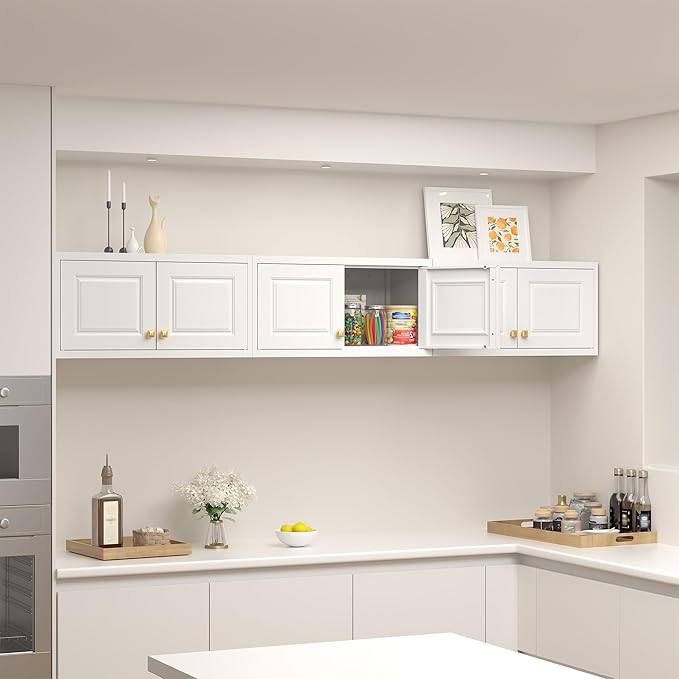 Metal Storage Cabinet with Doors, Small Kitchen Storage Cabinets, Steel - Image 2
