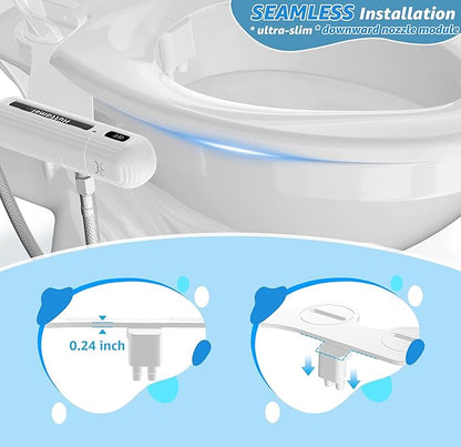 Ultra-Slim Bidet Attachment for Toilet, Non-Electric Dual Nozzle, Adjustable - Image 3