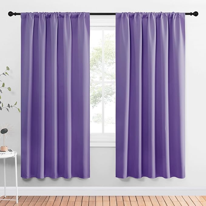 NICETOWN Window Curtains Blackout Drapes, Lilac Purple, 1 Pair, 52 by 72-Inch by NICETOWN