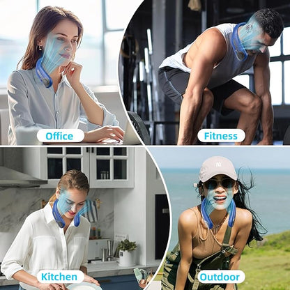 Portable Neck Fan, Hands Free Personal Wearable Bladeless Fan, 6000mAh USB - Image 4