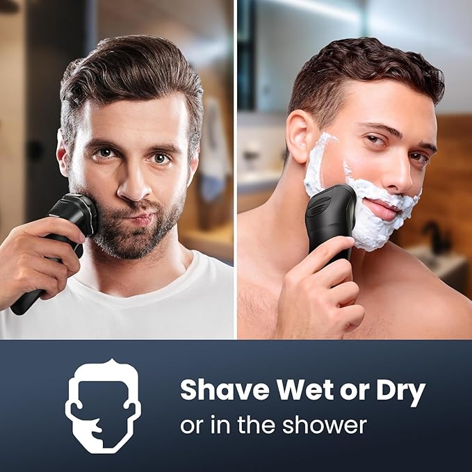 Electric Razor for Men Cordless: Wet/Dry Rotary Shaver Waterproof - Image 8