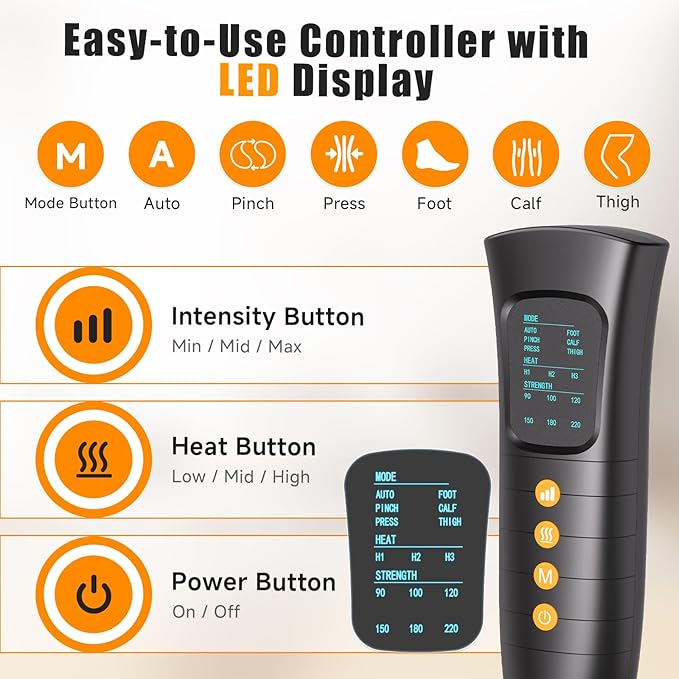 Leg Massager with Heat and Compression, Foot and Full Leg Massager - Image 6