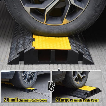 OranLite Large 2-Channel Rubber Floor Cable Protector Ramp, Heavy-Duty Floor - Image 2