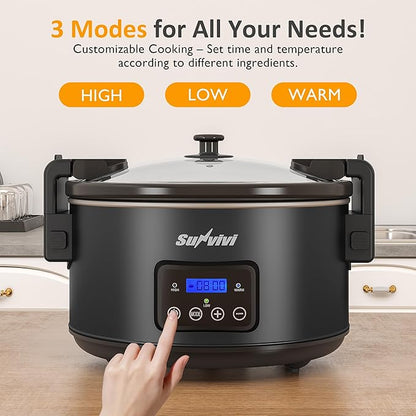 Sunvivi 8.5 Quart Programmable Slow Cooker: Multi-Cooker Food Warmer - Image 4