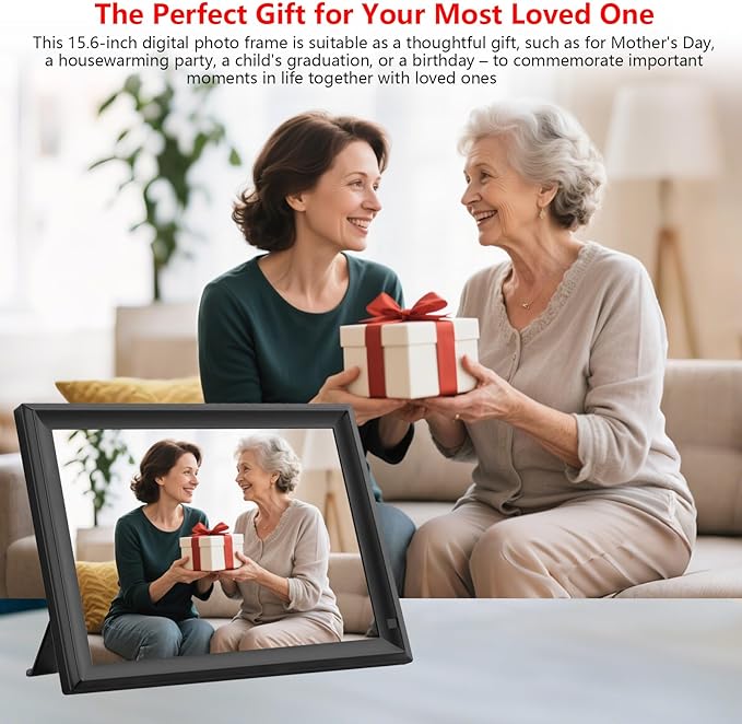 FRAMEO WiFi Digital Picture Frame 32GB Smart 15.6 Inch Digital Photo Frame FHD - Image 9