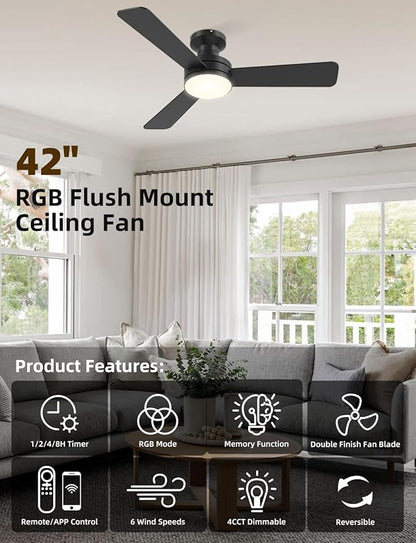 Homlit 42" RGB Ceiling Fan - Image 8