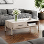Bme Coffee Table for Living Room, Lyra Solid Wood Rectangle, Mid Century Modern by Bme