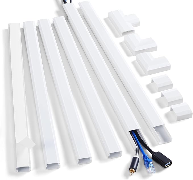 ZhiYo Cord Hider Wall Kit, 87in Cord Cover Wall Mounted TV, Wire Covers by ZhiYo